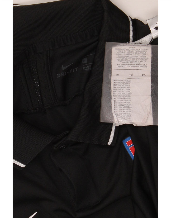 NIKE Herren-Poloshirt mit Grafik, XL, schwarzes Colourblock-Polyester