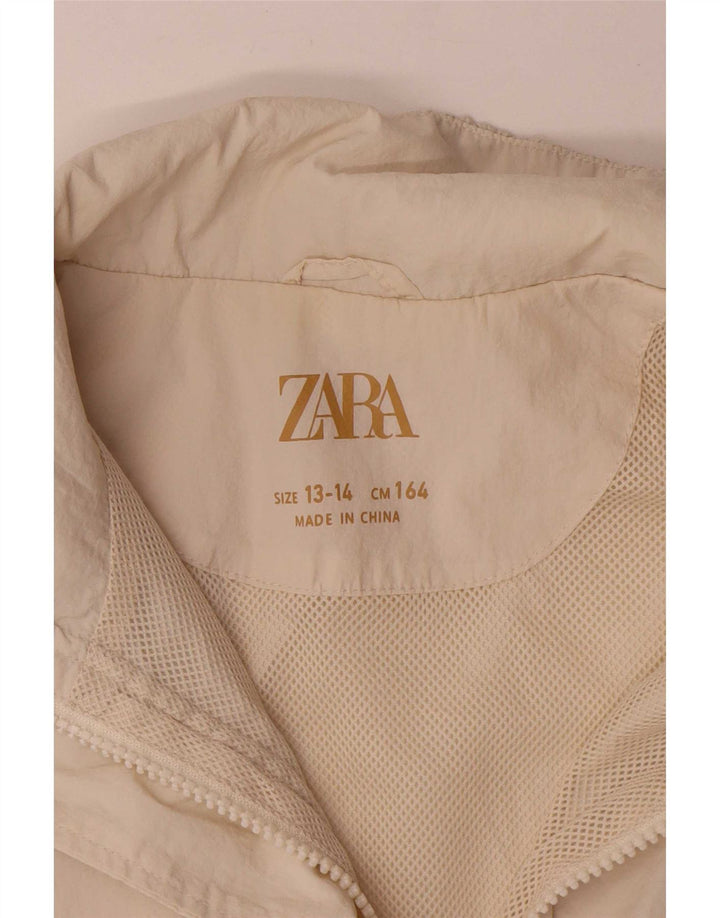 Zara Mädchen-Pullover-Regenjacke, 13–14 Jahre, weißes Nylon