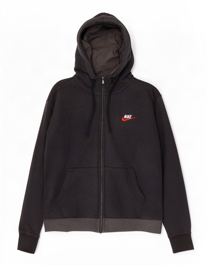 Nike Herren-Kapuzenpullover mit Reißverschluss, Mittelschwarz, Colourblock-Baumwolle