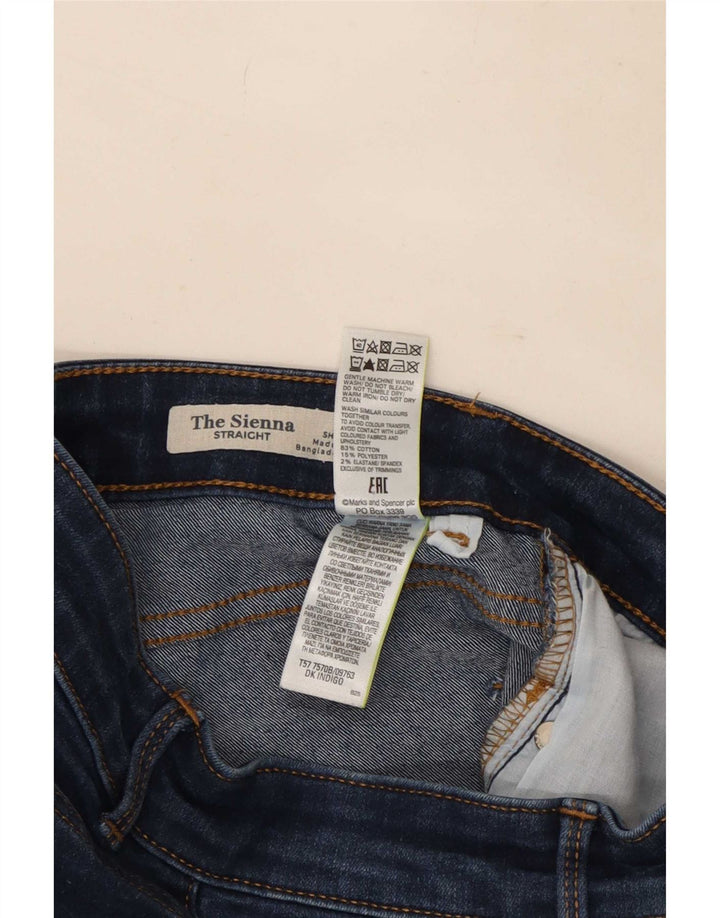 Marks & Spencer Damen Straight Jeans UK 8 Small W36 L28 Marineblau