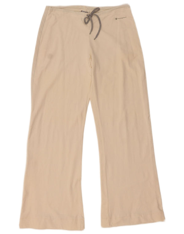 Champion Womens Flare Trainingshose UK 12 Medium Off White Polyamid