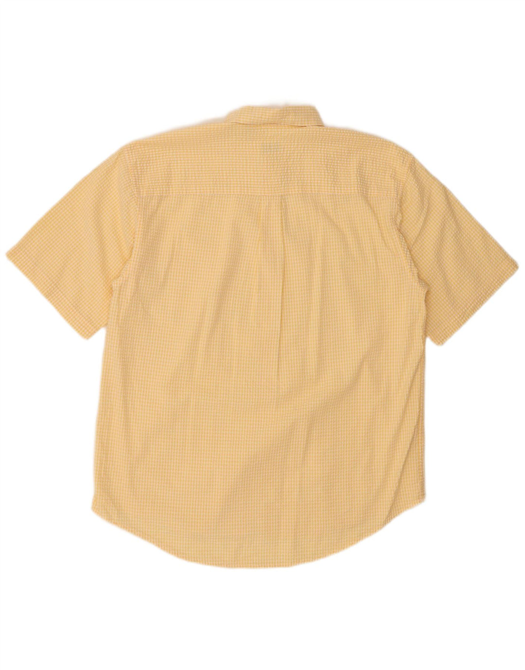 IZOD Herren-Kurzarmhemd, groß, gelbe Gingham-Baumwolle