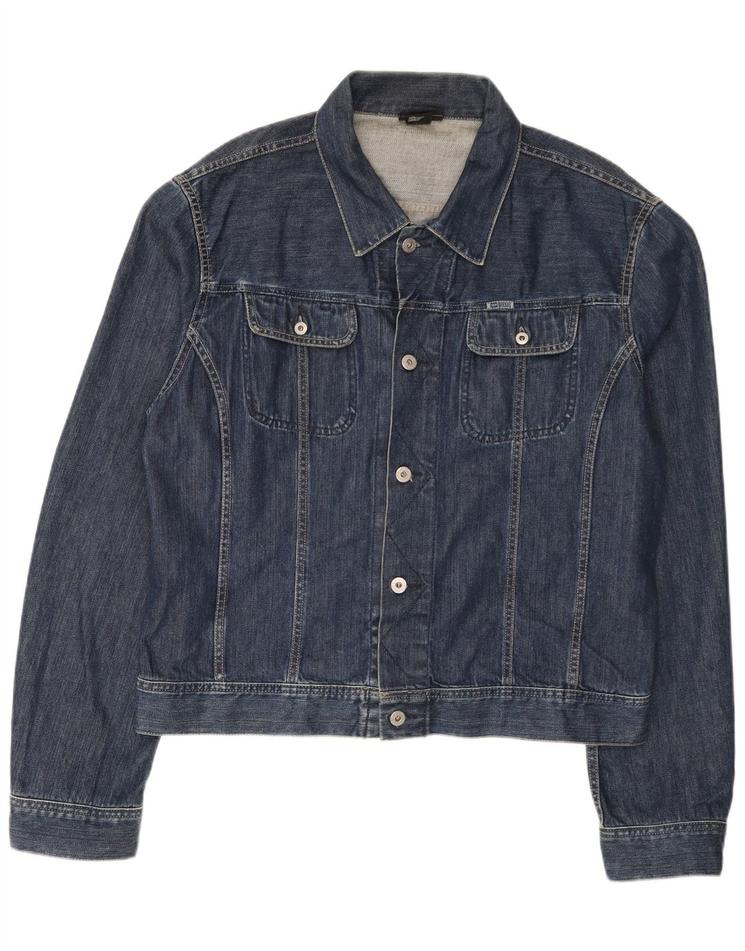 Diesel Herren Jeansjacke UK 44 2XL Marineblaue Baumwolle