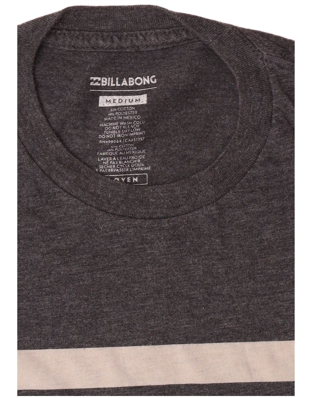 BILLABONG Herren Grafik-T-Shirt-Oberteil aus mittelgrauer Baumwolle
