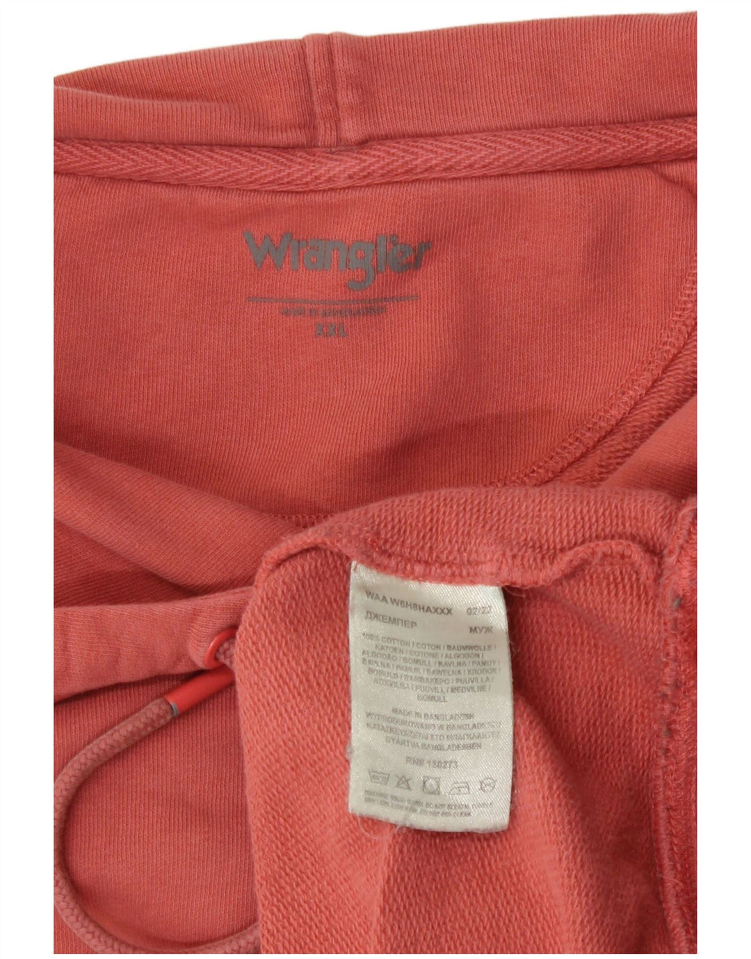 Wrangler Herren Kapuzenpullover 2XL, rote Baumwolle