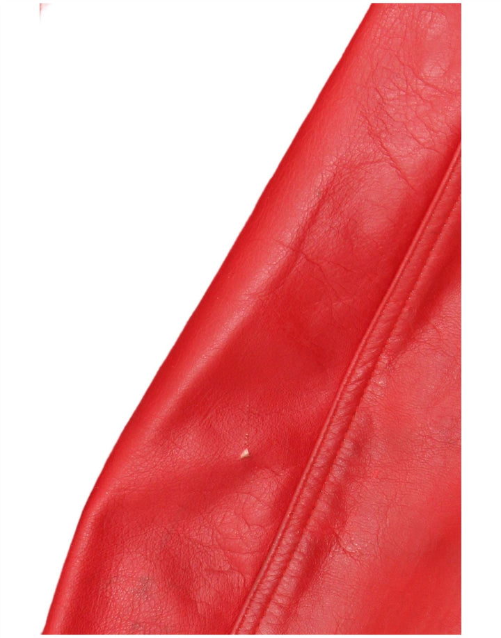 Stradivarius Damen Lederjacke UK 14 Großes rotes Leder