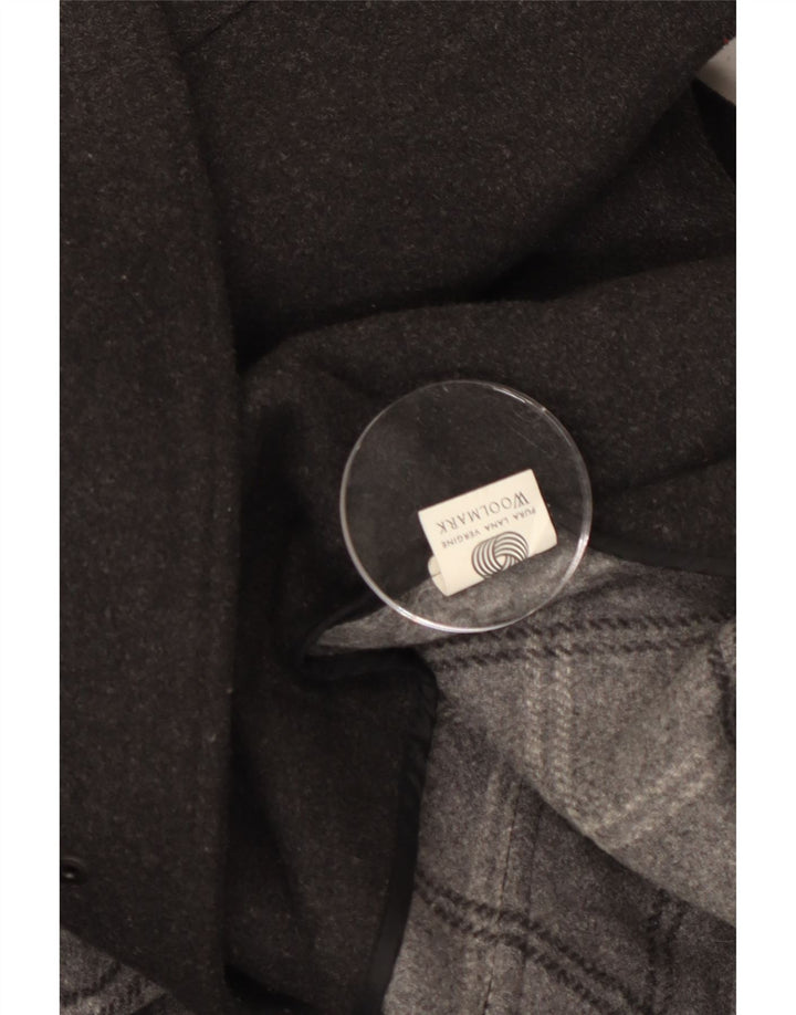 Vintage Herren-Duffle-Jacke mit Kapuze, IT 50, große graue Schurwolle
