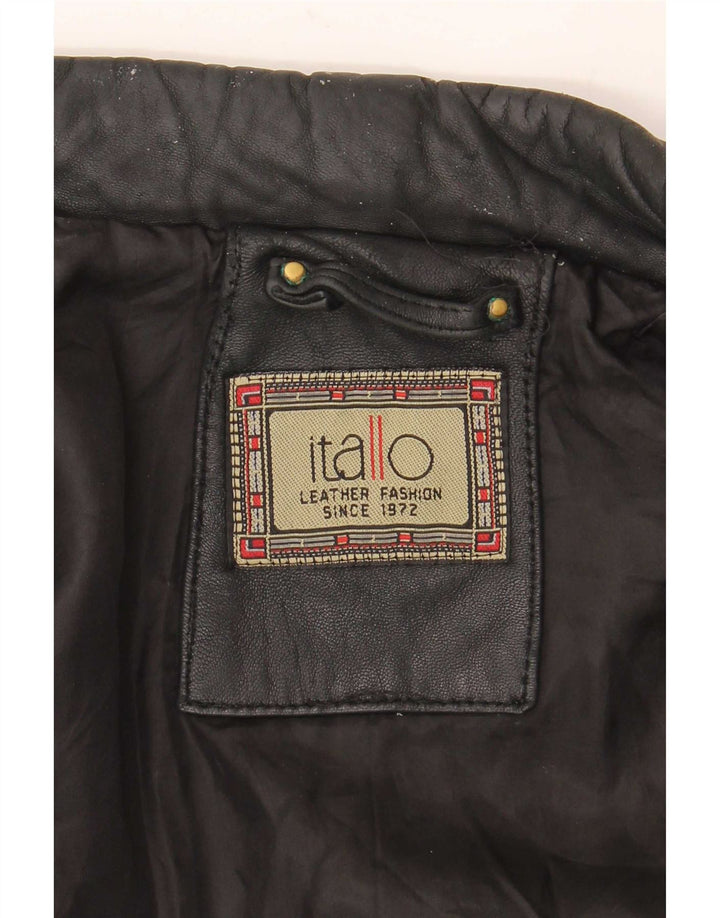 Itallo Herren Lederjacke UK 40 Large Schwarz