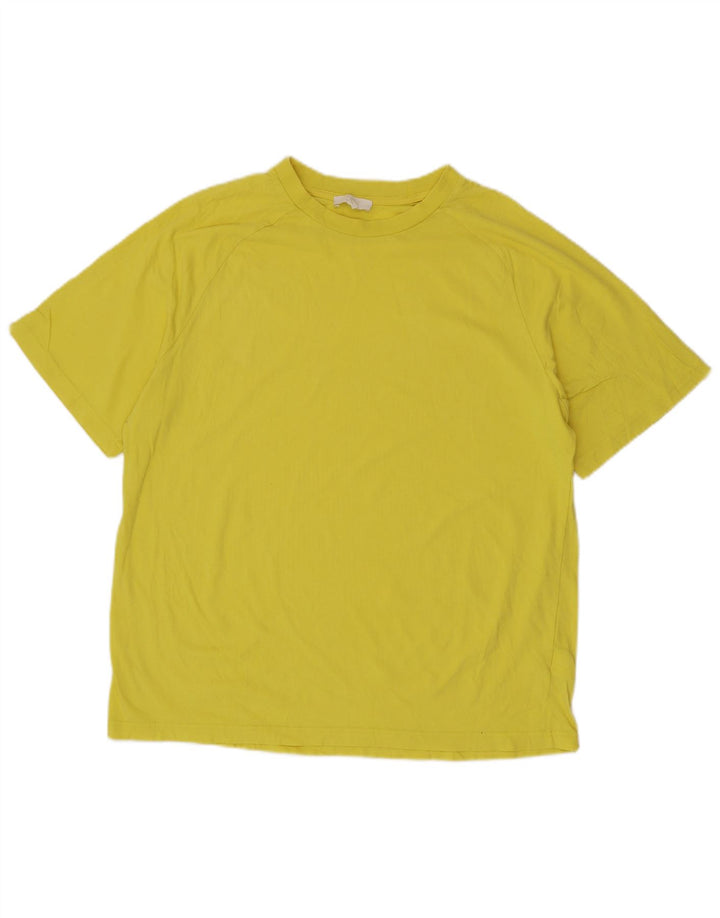 Cos Herren-T-Shirt-Oberteil aus mittelgelber Baumwolle