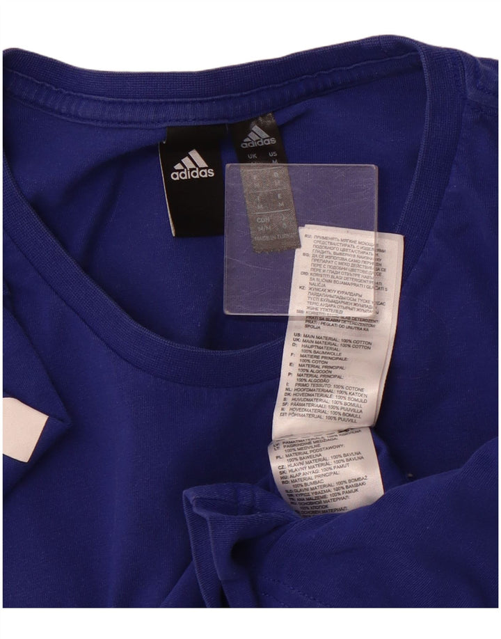 ADIDAS Herren Grafik-T-Shirt-Oberteil aus mittelblauer Baumwolle