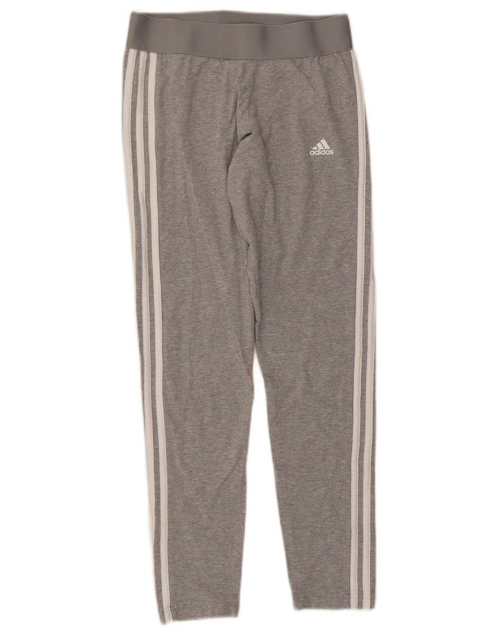Adidas Damen Leggings UK 12/14 mittelgraue Baumwolle