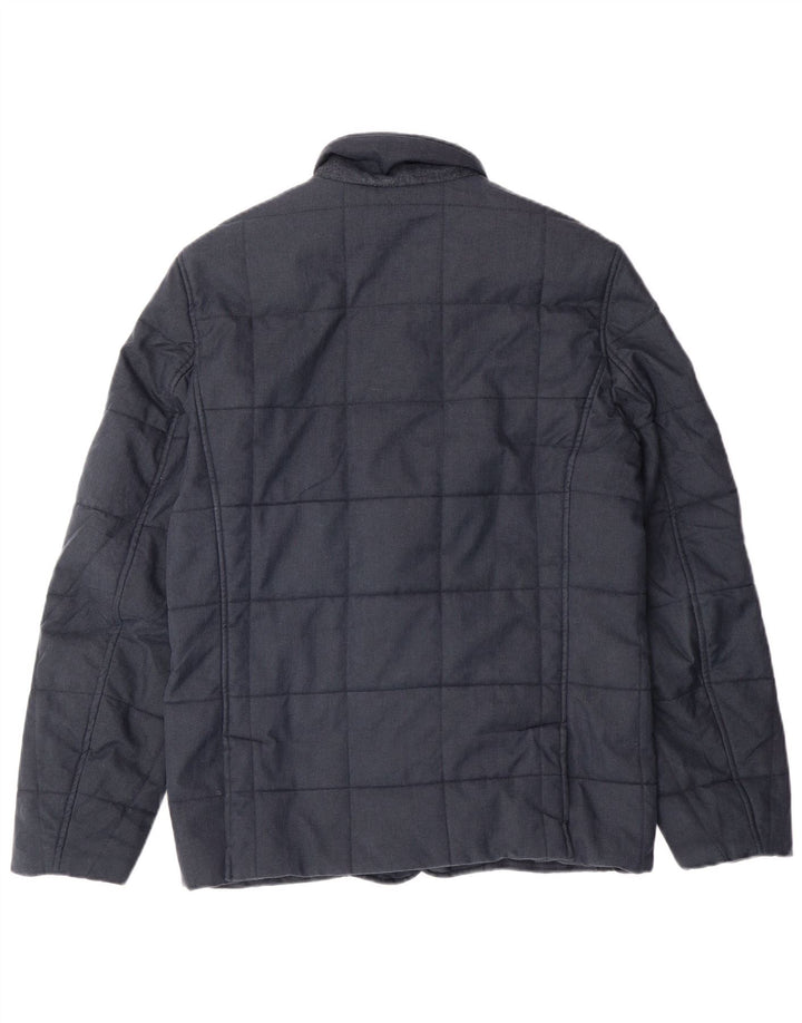 TED BAKER Herren-Steppjacke, Größe 2, klein, marineblau, Herringbone-Klassiker