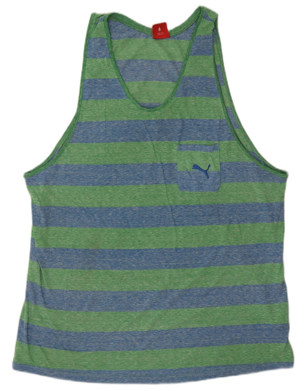 Puma Herren Weste Top XL grün gestreift Baumwolle
