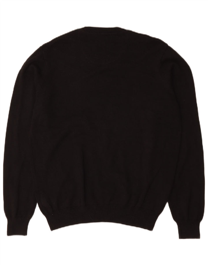 Marks & Spencer Herren-Pullover mit Rundhalsausschnitt, mittelschwarz, Baumwolle