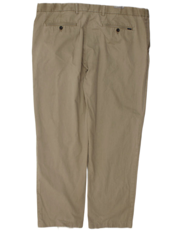 Marks & Spencer Herren-Anzughose mit schmaler Passform, schmal zulaufende Passform, W44, L30, Beige, Baumwolle