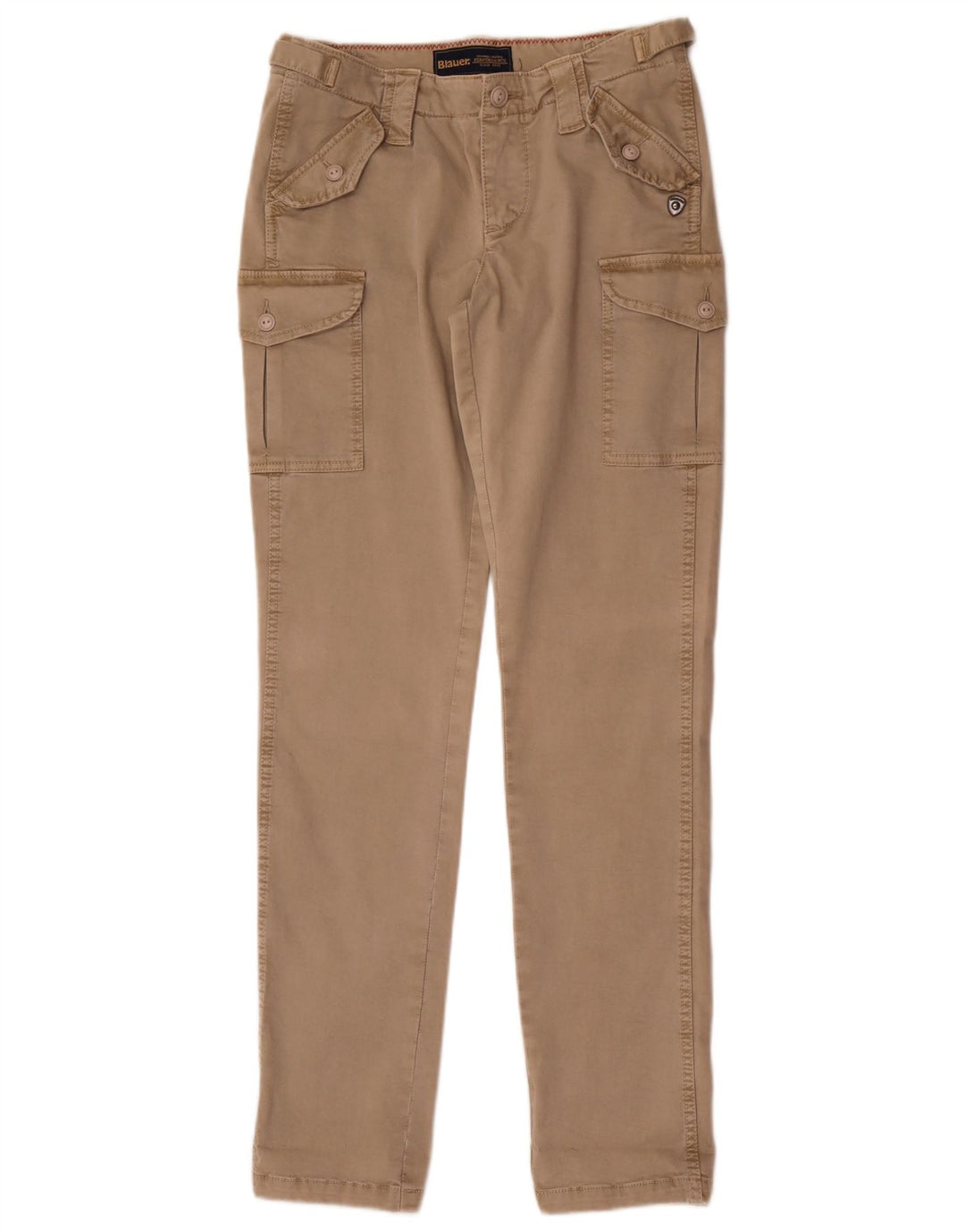 Blauer Herren Slim Cargohose W28 L32 Beige Baumwolle