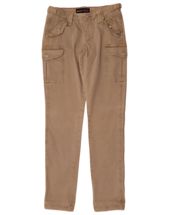 Blauer Herren Slim Cargohose W28 L32 Beige Baumwolle
