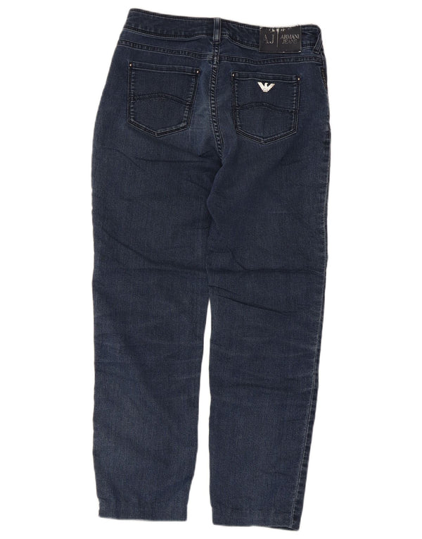 Armani Damen Crop Slim Jeans W27 L24 Marineblaue Baumwolle