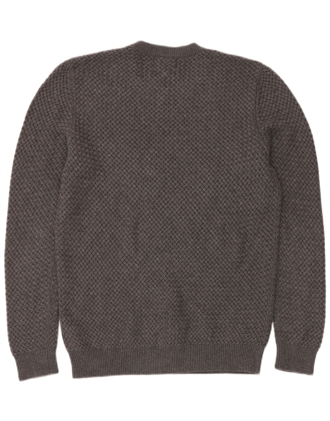 FARHI Herren-Pullover mit Rundhalsausschnitt, mittelgraue Baumwolle