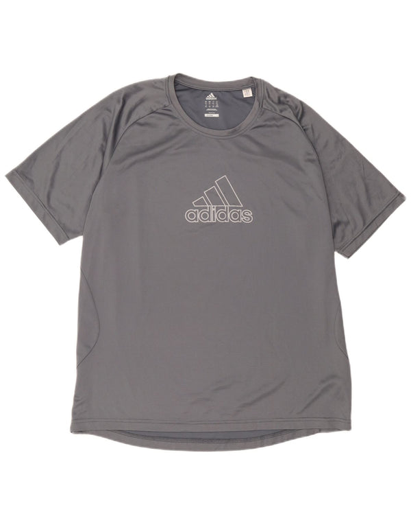 Adidas Herren Grafik T-Shirt Top XL Grau Polyester