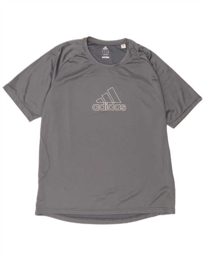 Adidas Herren Grafik T-Shirt Top XL Grau Polyester