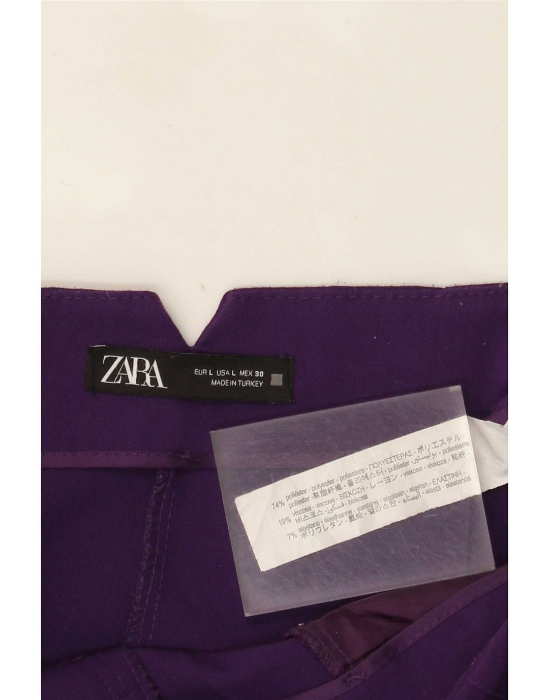 Zara Damen Tapered Cropped-Hose, Größe L, W30, L26, Lila, Polyester