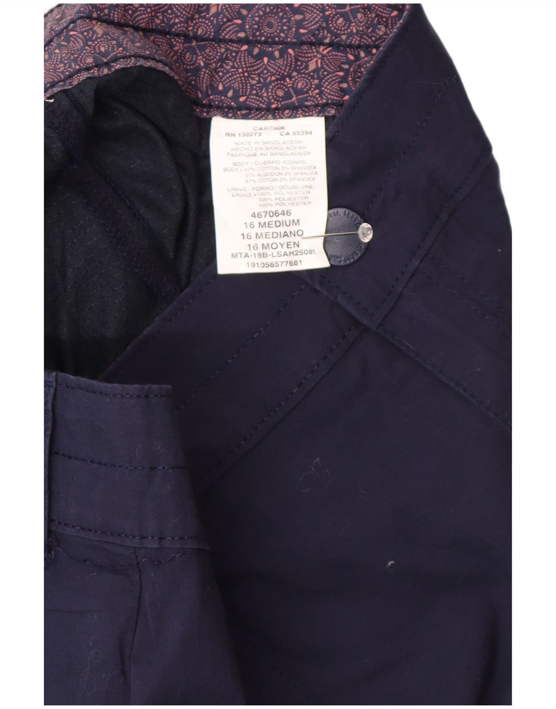 LEE Damen Skort US 16 2XL Marineblaue Baumwolle