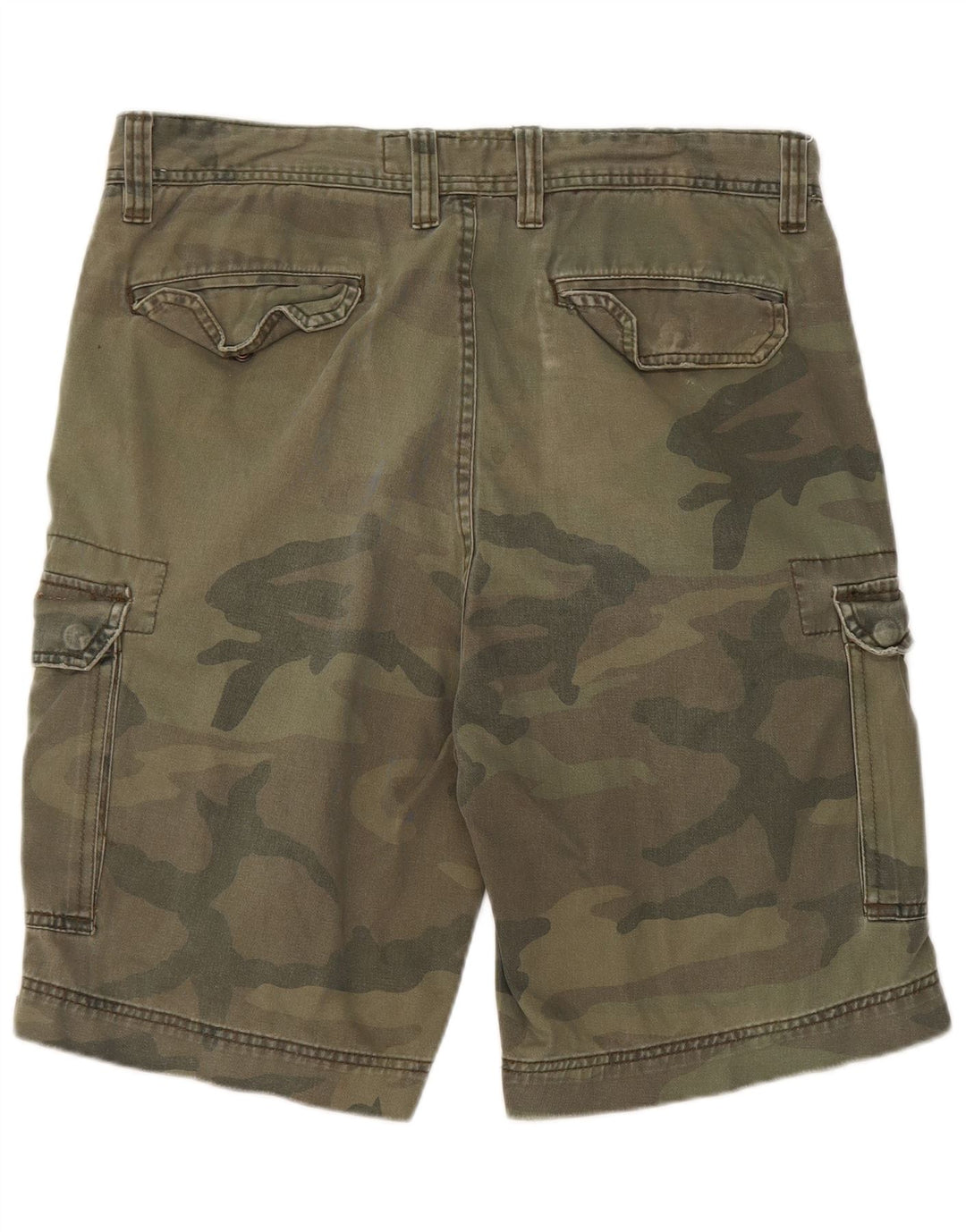 NAUTICA Herren Cargoshorts W33 mittelgrüne Camouflage-Baumwolle
