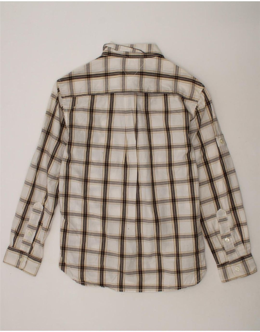 TOMMY HILFIGER Boys Shirt 8-9 Years Medium  Beige Plaid Cotton Vintage Tommy Hilfiger and Second-Hand Tommy Hilfiger from Messina Hembry 