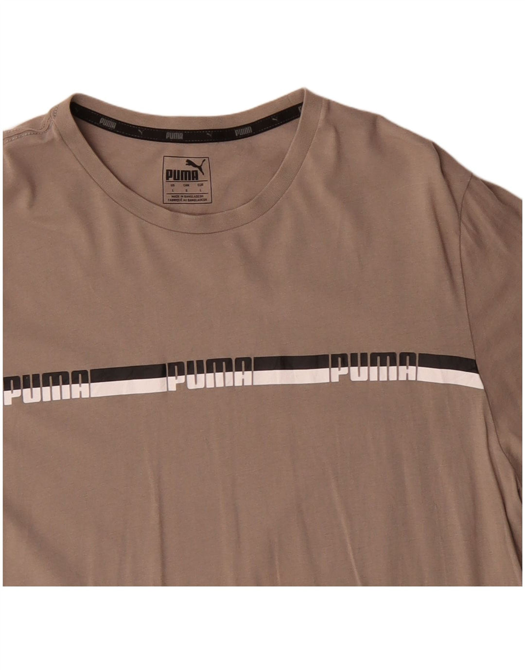Puma Herren-T-Shirt mit Grafik, groß, beige, Baumwolle