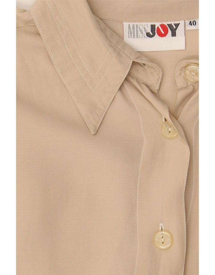MISS JOY Womens Oversized Shirt Blouse EU 40 Medium Beige Viscose Vintage Miss Joy and Second-Hand Miss Joy from Messina Hembry 