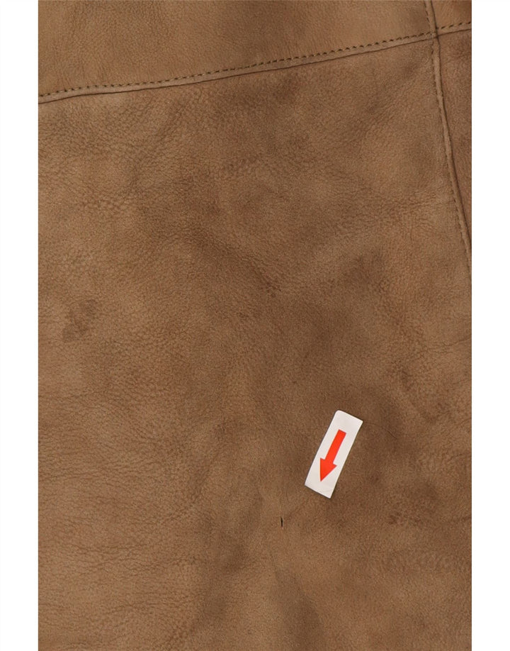 Vintage Damen Übergroßer Lammfellmantel UK 10 Klein Braun