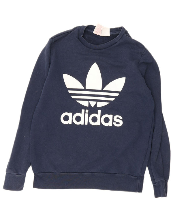Adidas Jungen Grafik-Sweatshirt-Pullover 13–14 Jahre, marineblaue Baumwolle