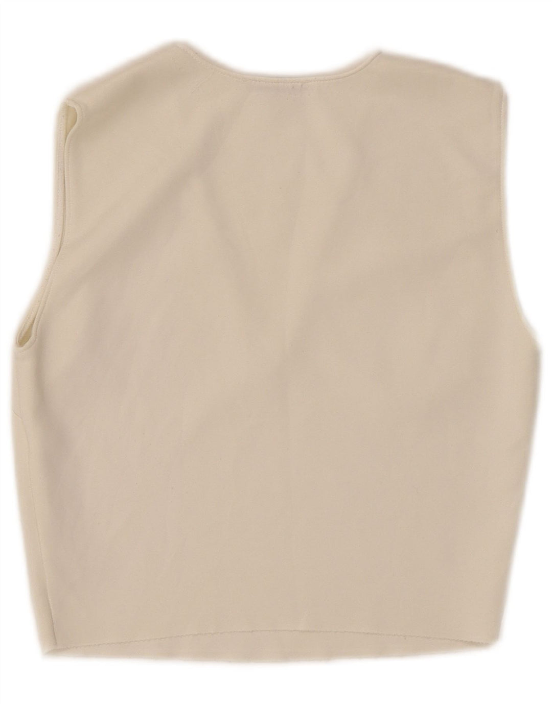 Zara Damen Crop Ärmelloses Blusenoberteil UK 8 Small Weiß Polyester