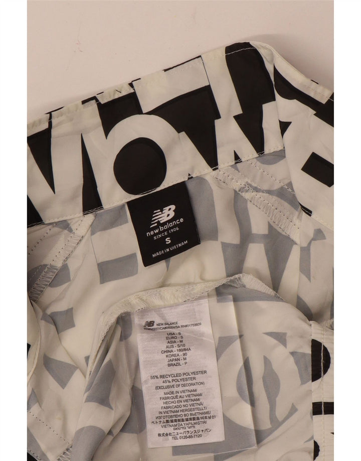 New Balance Womens Graphic Oversized Bomberjacke UK 10 Small Weiß