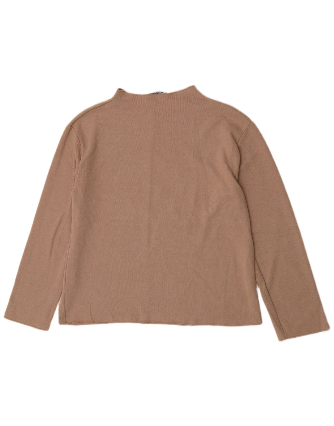 Zara Damen Top Langarm UK 14 Mittelgraue Baumwolle