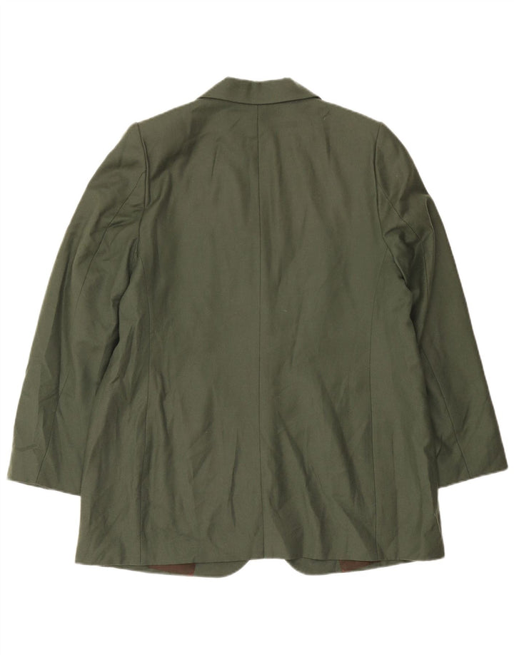 Les Copains Damen 2-Knopf-Blazerjacke IT 52 2XL Khaki Wolle