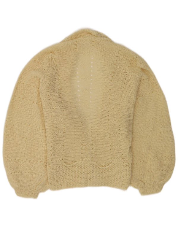 Vintage Damen Cardigan Pullover UK 14 Medium Beige