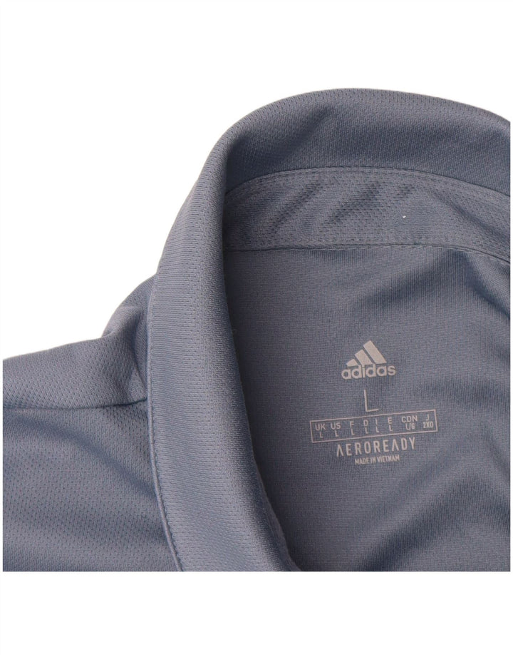 Adidas Herren Aeroready Poloshirt, großes blaues Polyester