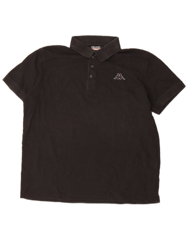 KAPPA Herren Poloshirt XL Schwarz Baumwolle