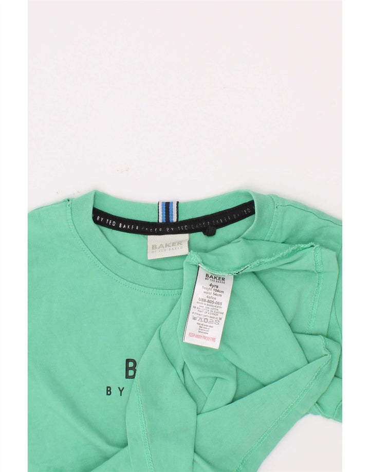 Ted Baker Jungen-T-Shirt mit Grafik, 3–4 Jahre, grüne Baumwolle