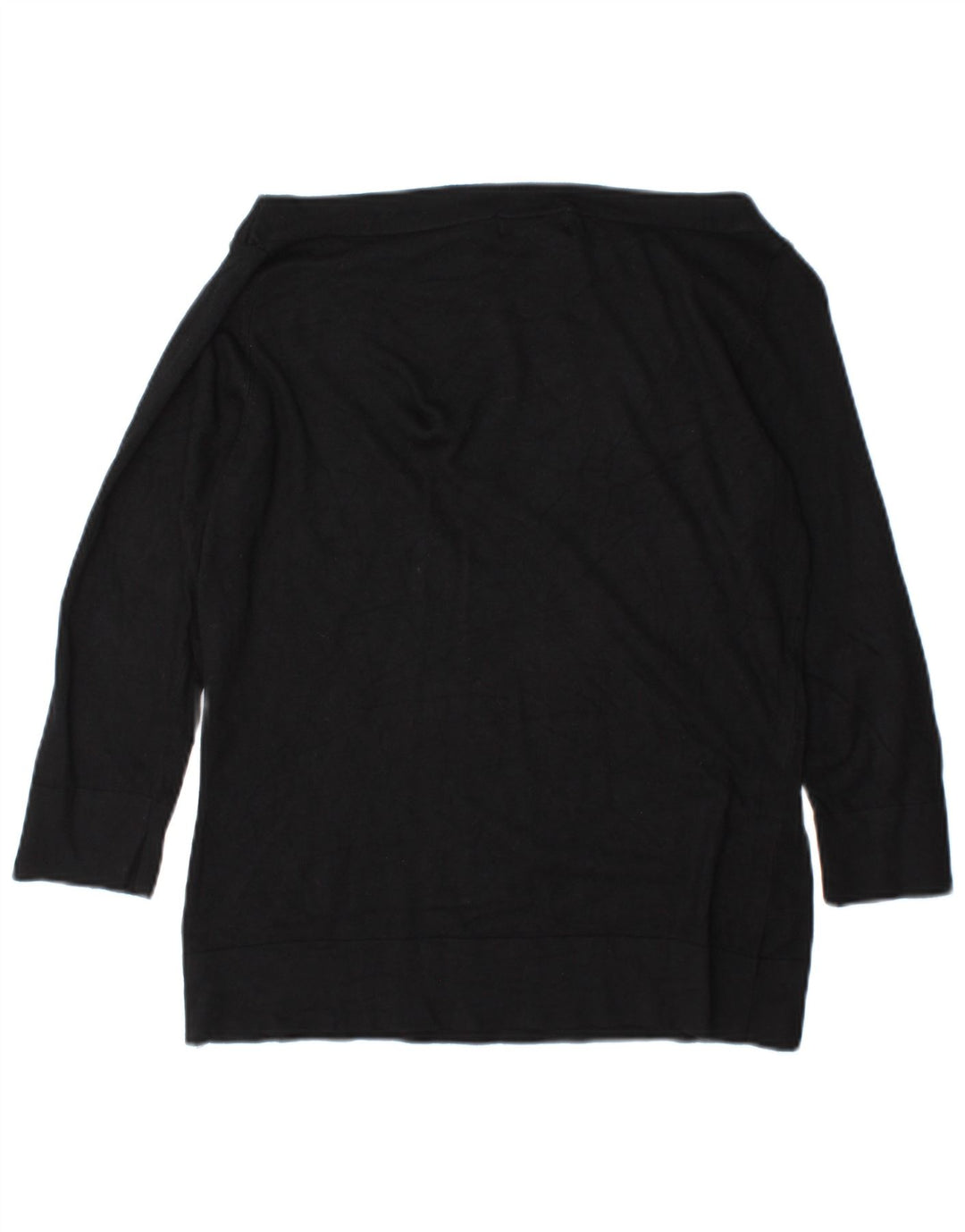Marks & Spencer Damen Lash Top 3/4 Ärmel UK 10 Small Schwarze Viskose