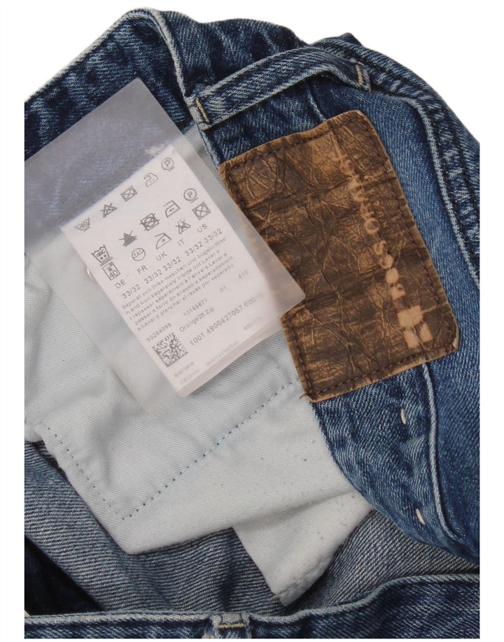 Hugo Boss Damen Straight Jeans W33 L32 Blaue Baumwolle