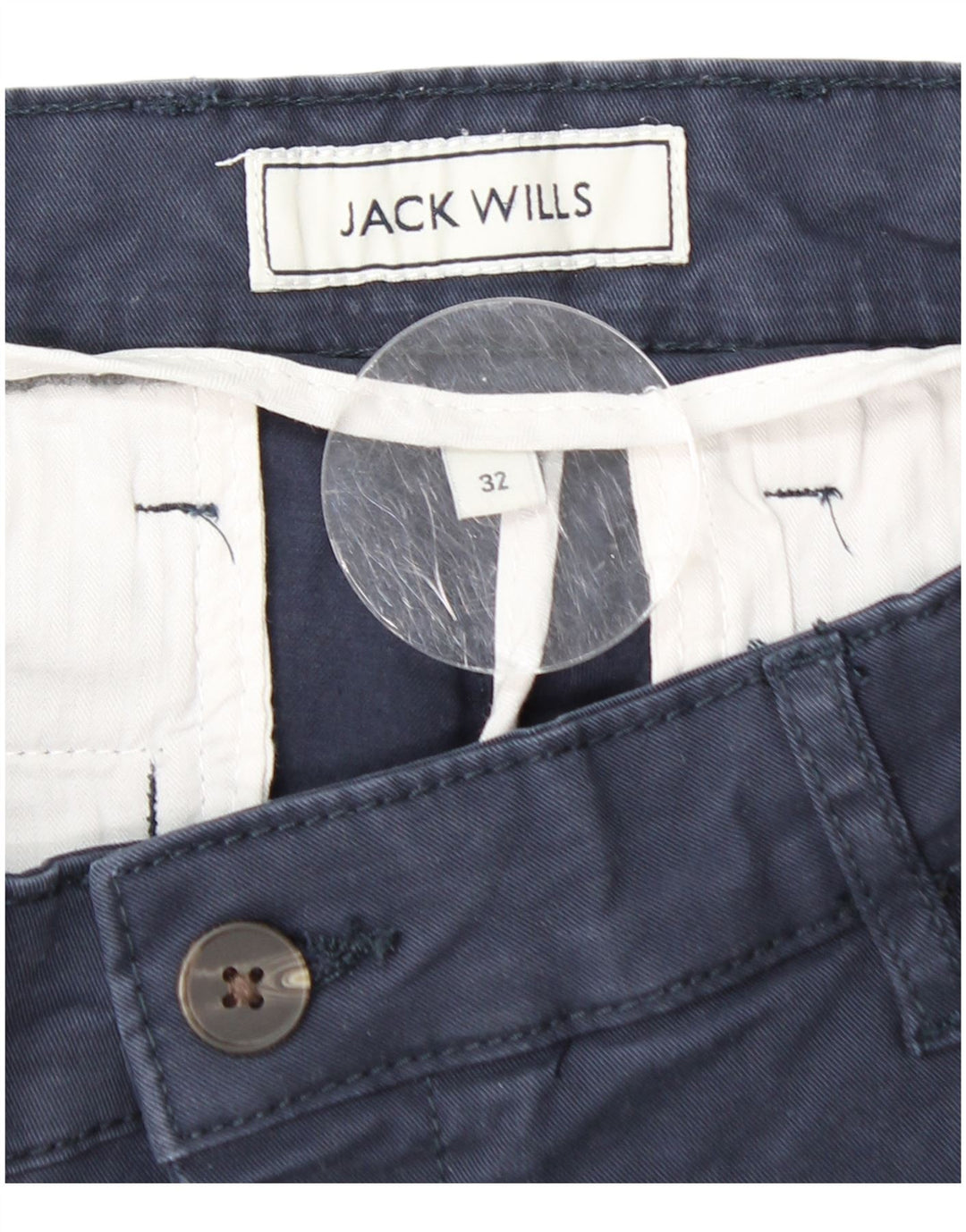 JACK WILLS Herren-Chinoshorts mit schmaler Passform, W32, mittelmarineblaue Baumwolle