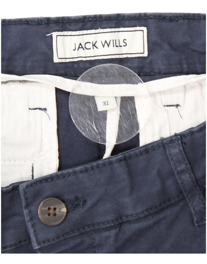 JACK WILLS Herren-Chinoshorts mit schmaler Passform, W32, mittelmarineblaue Baumwolle