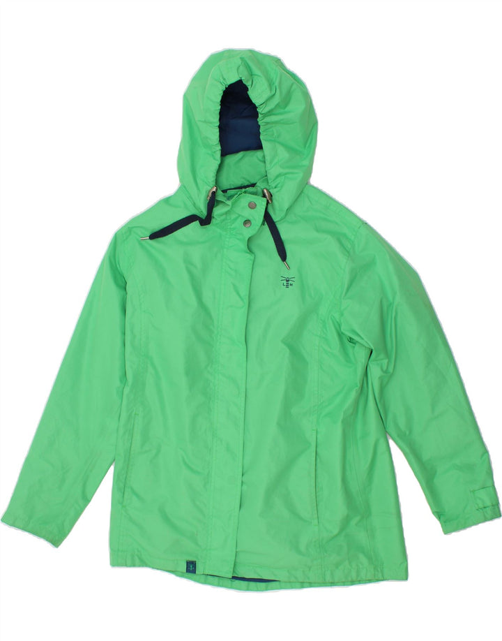 VINTAGE Womens Hooded Rain Jacket UK 14 Large  Green Polyester Vintage Vintage and Second-Hand Vintage from Messina Hembry 
