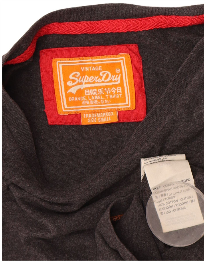 Superdry Herren T-Shirt Top Small Grau Baumwolle