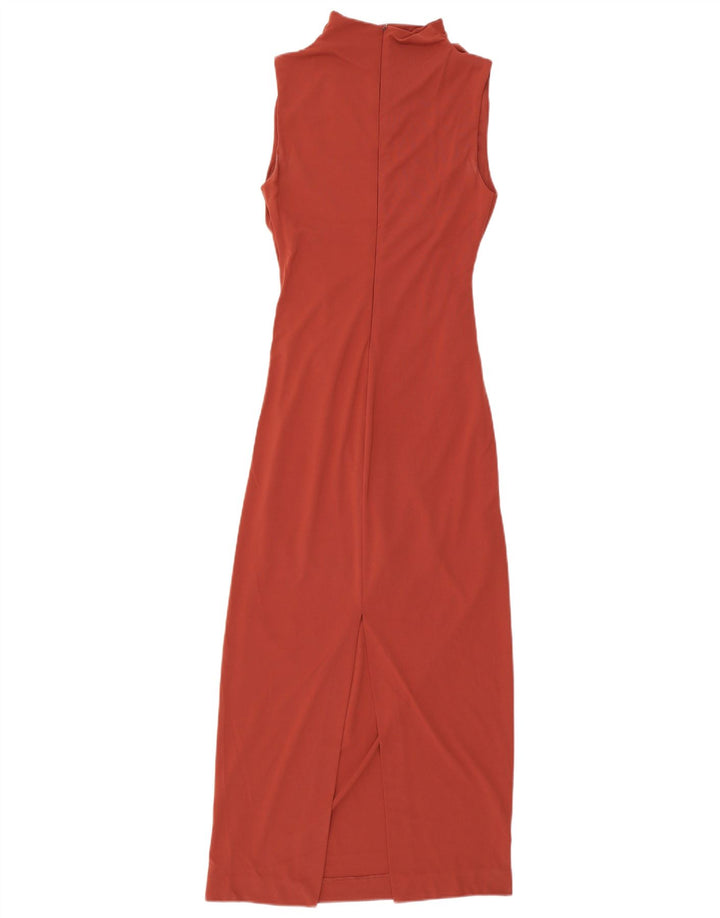 Zara Damen Ärmelloses Maxikleid UK 10 Small Rot