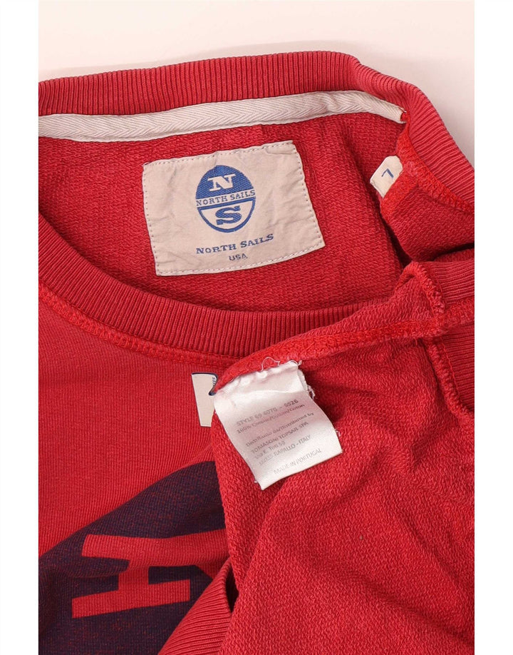 North Sails Herren-Sweatshirt mit Grafik, groß, aus roter Baumwolle