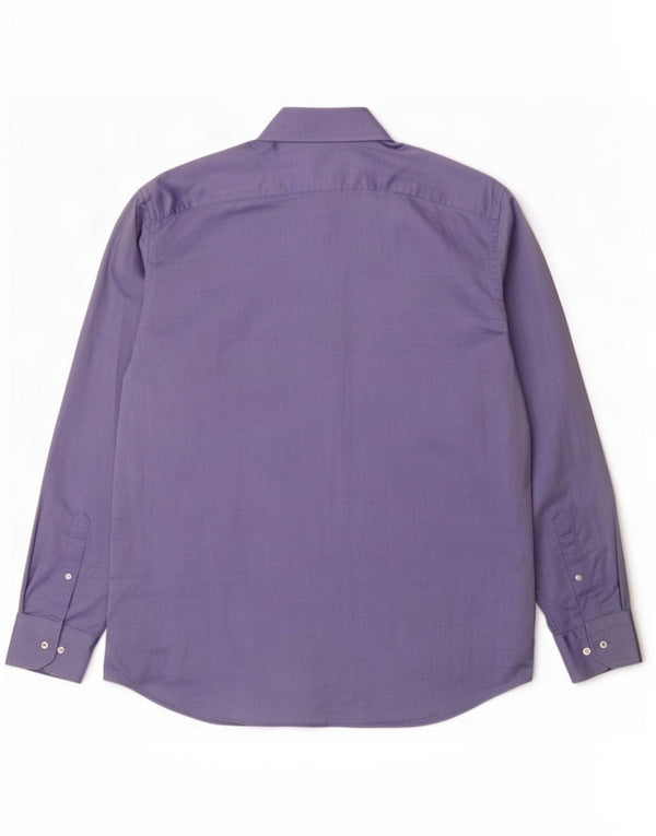 Hugo Boss Herren-Hemd in normaler Passform, Größe 46, 18, 2XL, blaue Baumwolle
